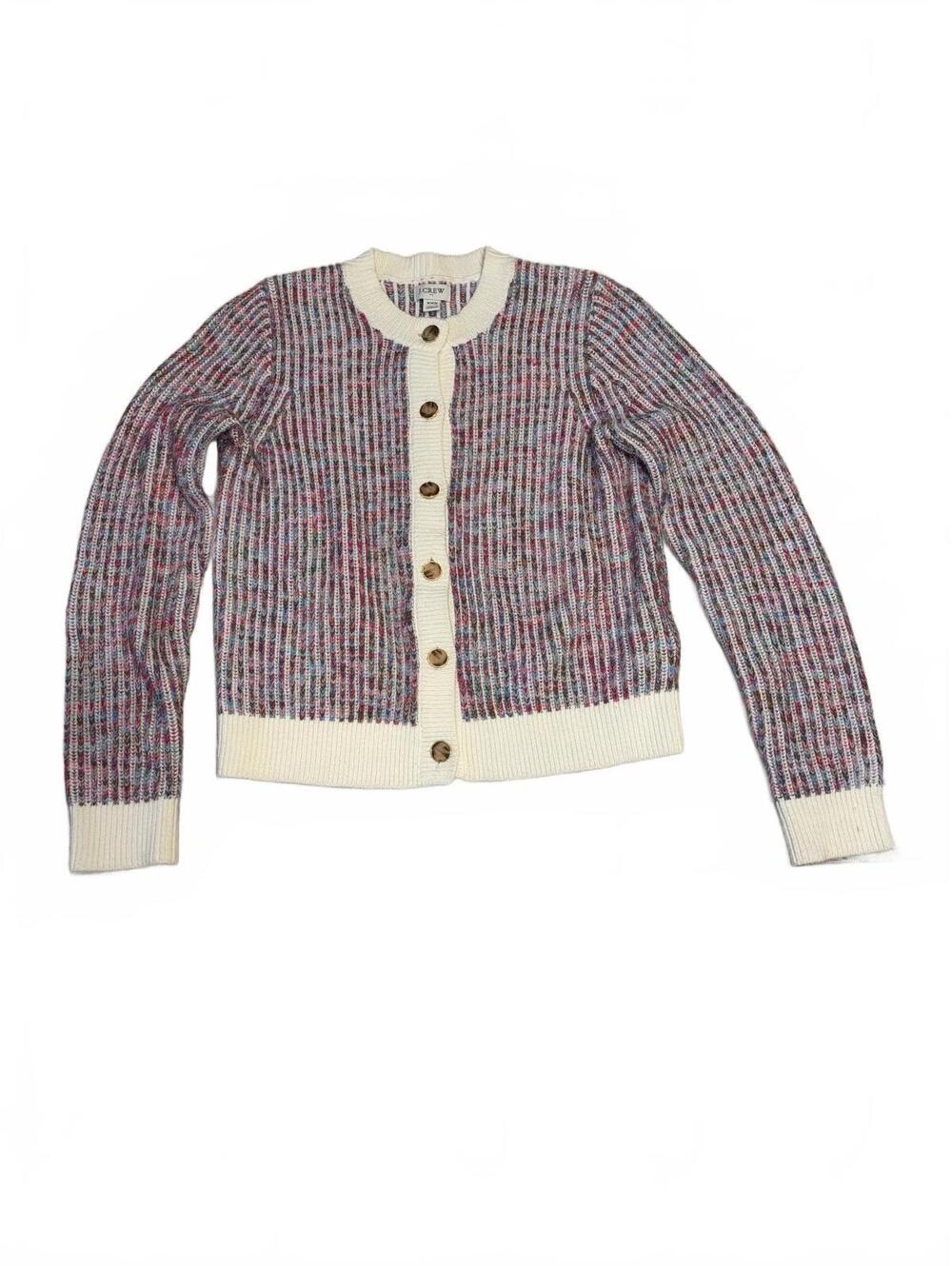 J Crew multicolor knit cardigan sweater XXS